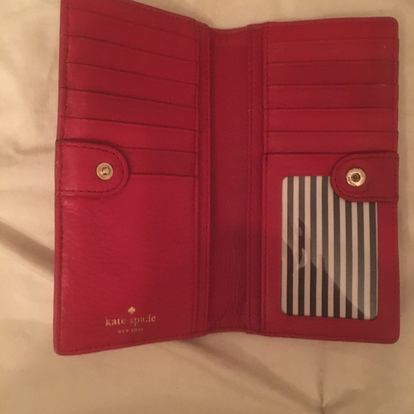 Kate Spade Red Leather Bifold Wallet - Picture 3 of 5